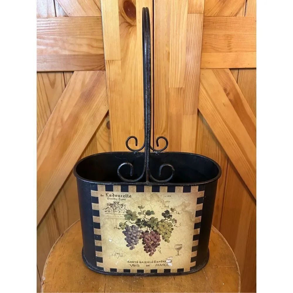 Vintage metal Italian container, umbrella holder (8894)